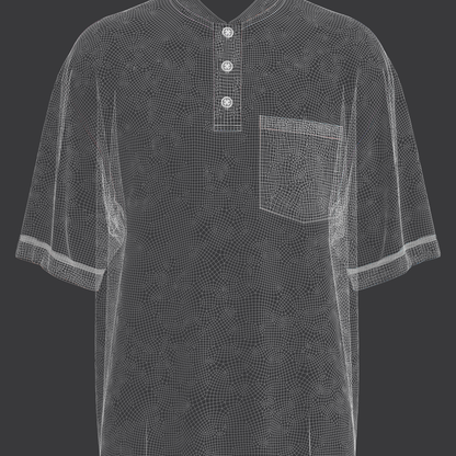Men's Oversized Polo 3d Model Marvelous Designer-Clo3d-fbx-obj-Zprj