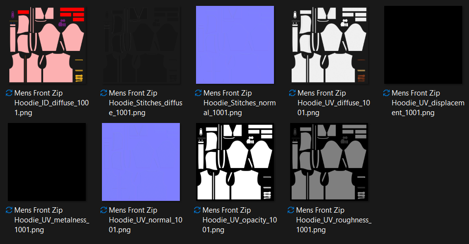Men's Front Zip Hoodie_Hanged 3d Model Marvelous Designer-Clo3d-fbx-obj-Zprj