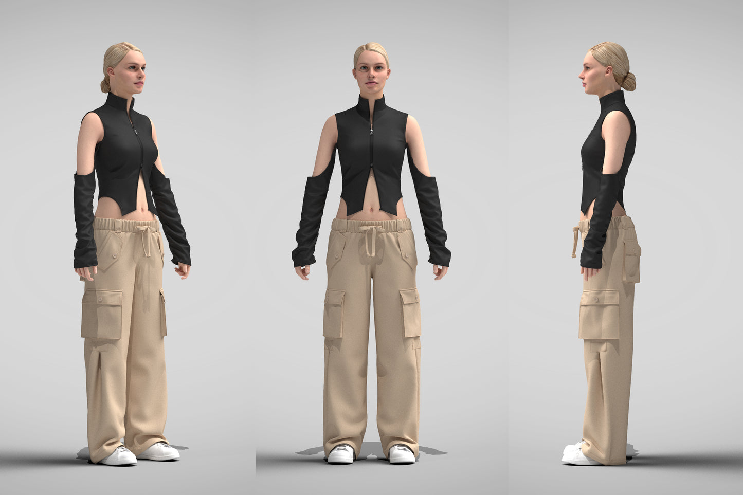 Women's Street wear Outfit 3d Model Marvelous Designer-Clo3d-fbx-obj-Zprj
