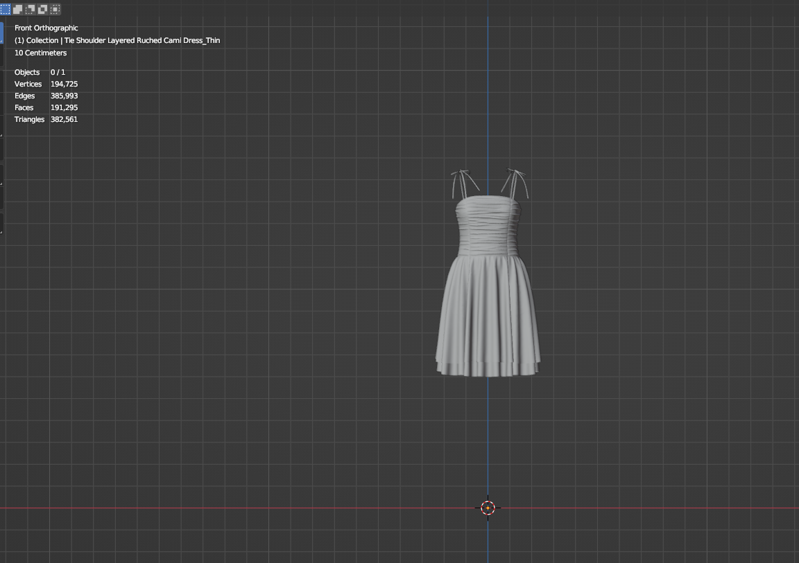 Tie Shoulder Layered Ruched Cami Dress 3d Model Marvelous Designer-Clo3d-fbx-obj-Zprj