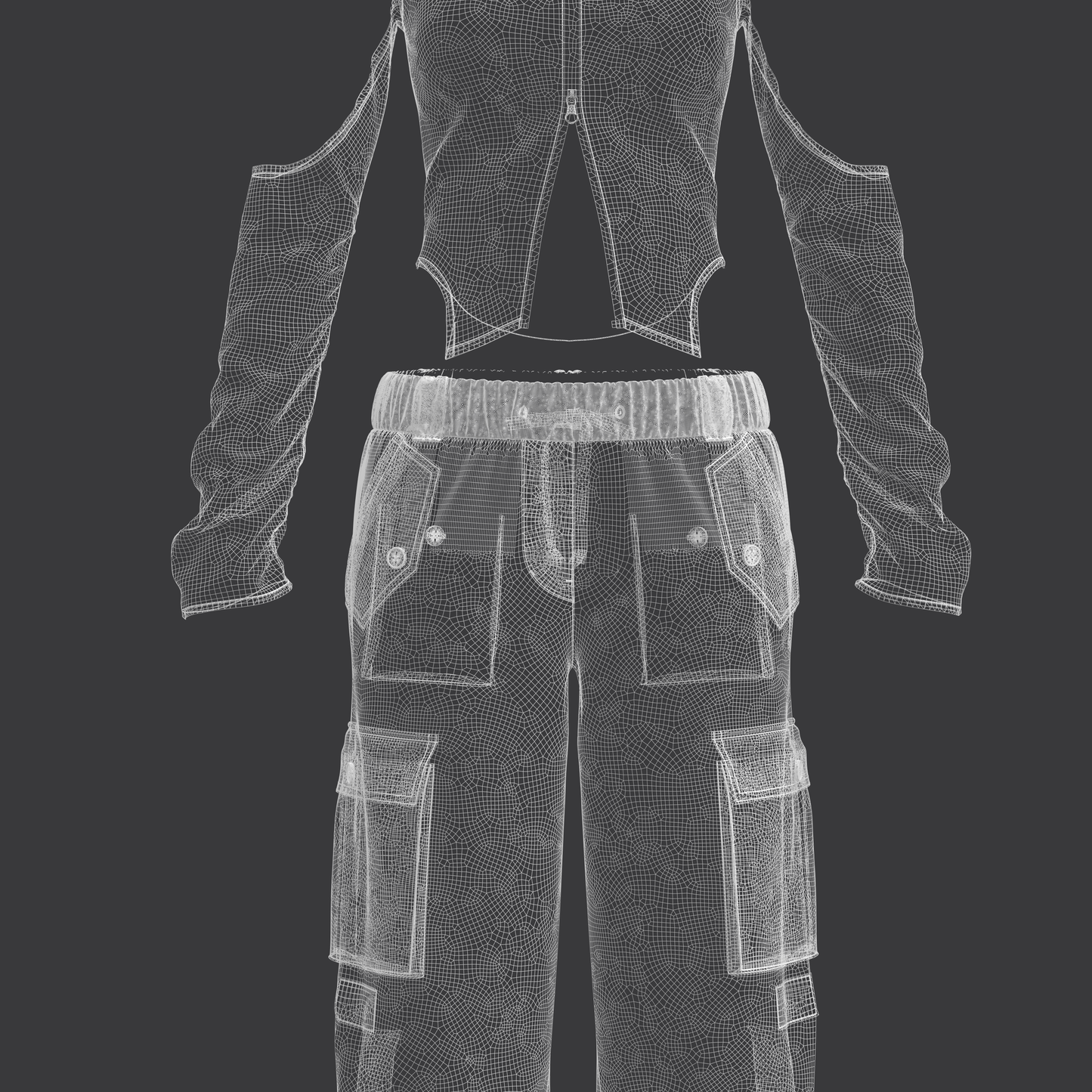 Women's Street wear Outfit 3d Model Marvelous Designer-Clo3d-fbx-obj-Zprj
