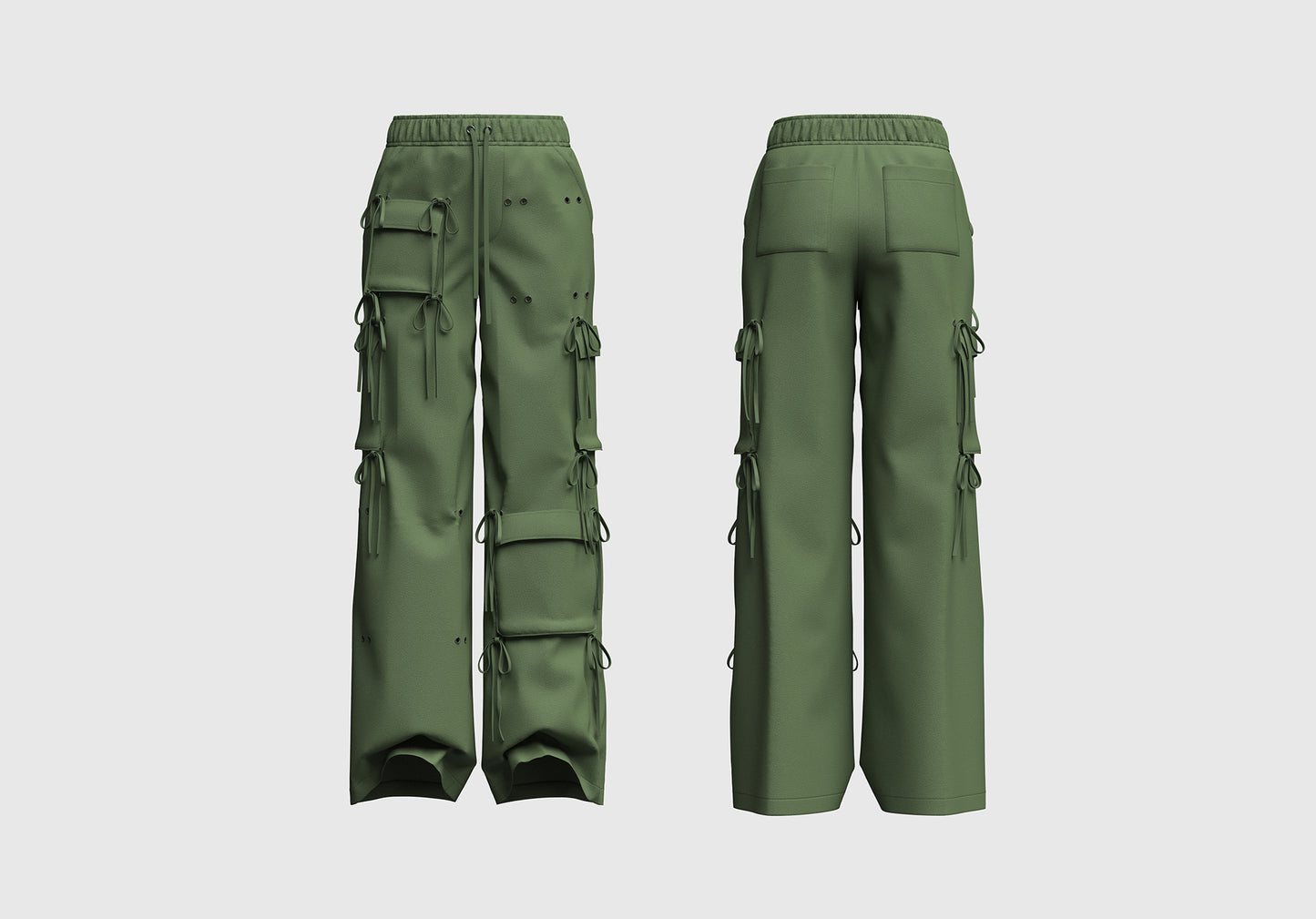Women's Cargo Pant with Drawstring 3d Model Marvelous Designer-Clo3d-fbx-obj-Zprj