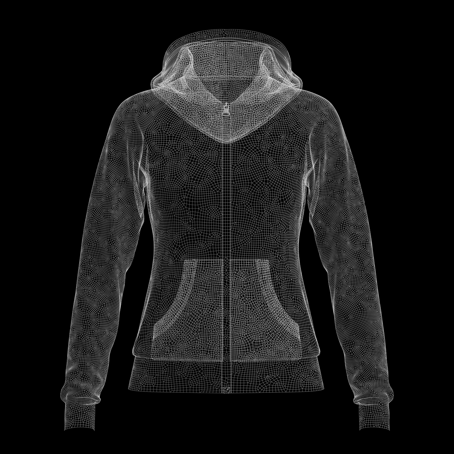 Women's Front Zip Hoodie 3d Model Marvelous Designer-Clo3d-fbx-obj-Zprj