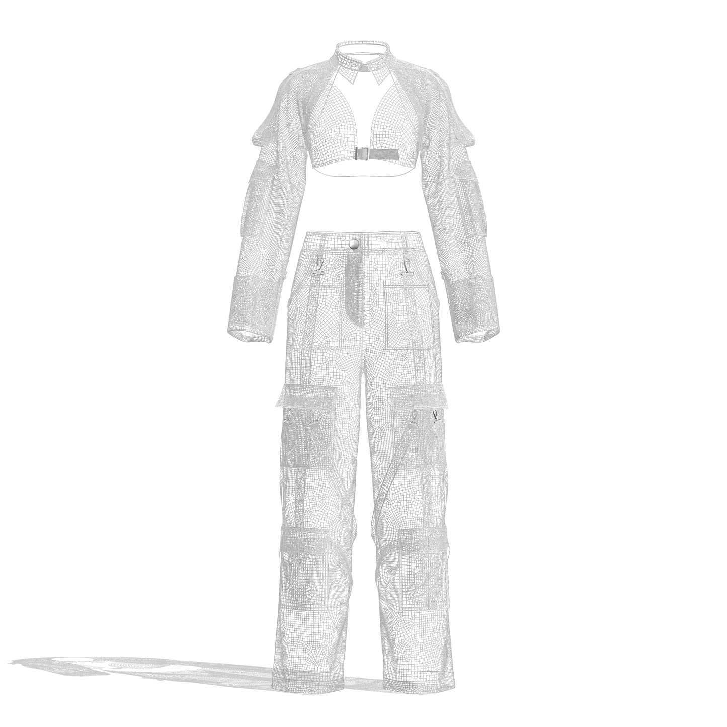 Women's Top And Cargo Pant 3d Model Marvelous Designer-Clo3d-fbx-obj-Zprj