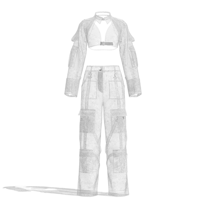 Women's Top And Cargo Pant 3d Model Marvelous Designer-Clo3d-fbx-obj-Zprj
