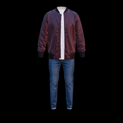 Men's Winter Outfit Bomber Jacket Sweatshirt Jeans 3d Model Marvelous Designer-Clo3d-fbx-obj-Zprj