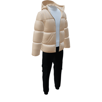 Men's Puffer Jacket Outfit 3d Model Marvelous Designer-Clo3d-fbx-obj-Zprj