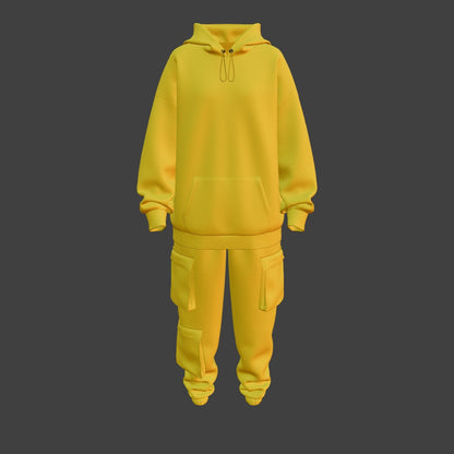 Women Oversized Hoodie and Cargo Pant Outfit 3d Model Marvelous Designer-Clo3d-fbx-obj-Zprj