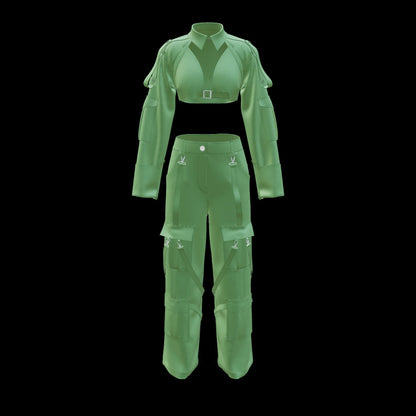 Women's Top And Cargo Pant 3d Model Marvelous Designer-Clo3d-fbx-obj-Zprj